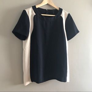 J. Crew Dark Navy/Black & Cream Top